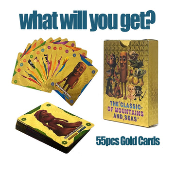SNALXEWD 55PCS Gold Italian Brainrot Cards - Game Meme Card Set with Gold Foil Finish, Double-Sided Surreal Fantasy Art Illustrations, Vibrant