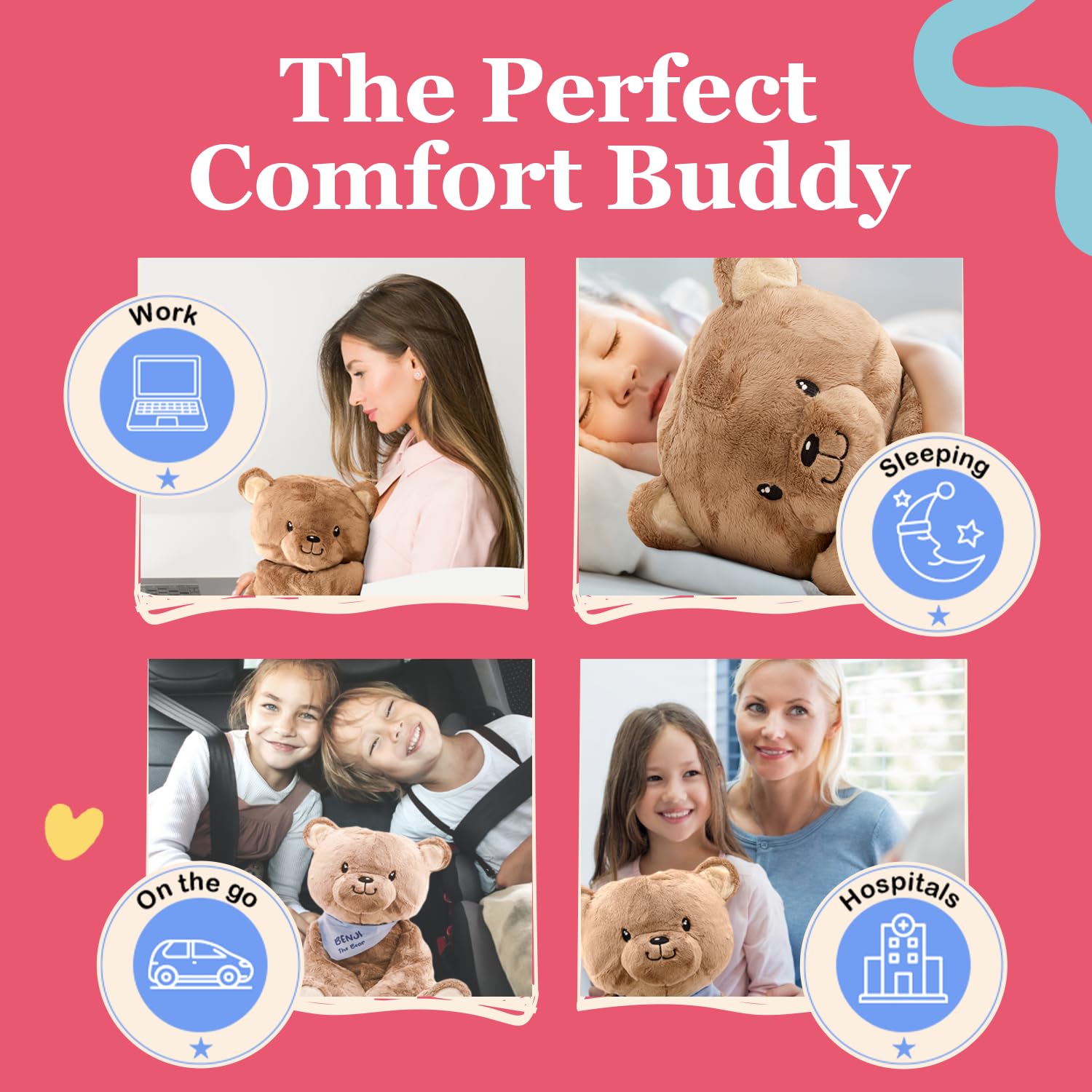 Lilly's Love Weighted Stuffed Animals for Adults & Kids - 5lb Calming Bear Plush for Anxiety, ADHD & Sensory | Machine Washable Weighted Stuffed