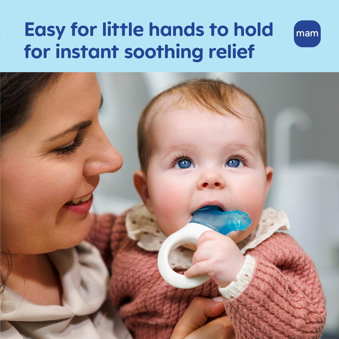 MAM Mini Cooler Lightweight Baby Teether with Clip 2+ Months 1 Pack