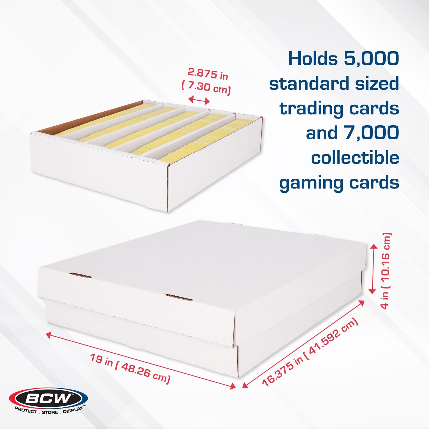 BCW Super Monster 5-Row Trading Card Storage Box, 2 Pack | Holds 5000 Standard Cards or 7000 Gaming Cards | Card Storage for Baseball, Basketball &