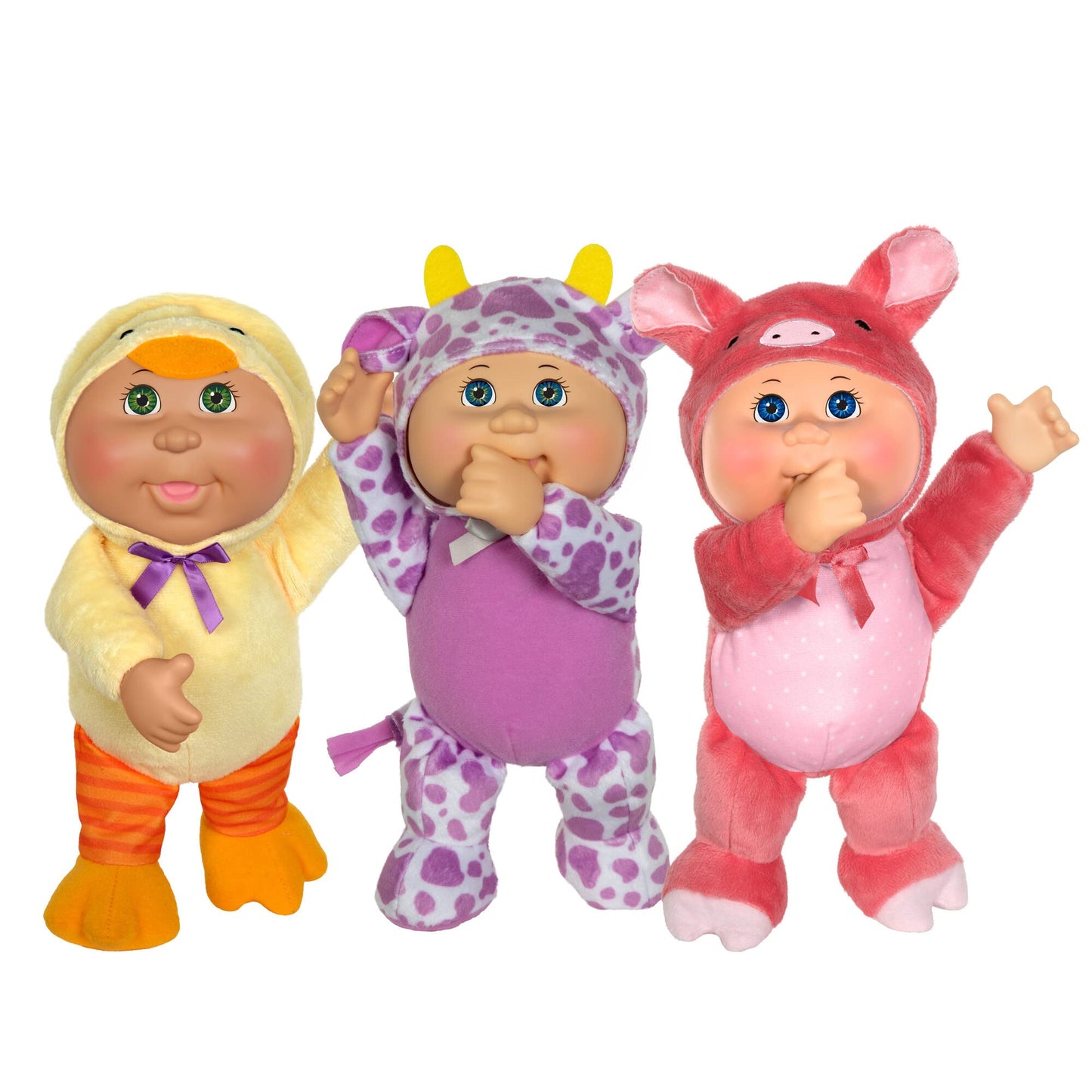 Cabbage Patch Kids Farm Friends 3-Pack - 9 Inch CPK Dolls - Collectible Cuties - Features Bernadette The Cow, Delaney The Duck, Winnie The Pig