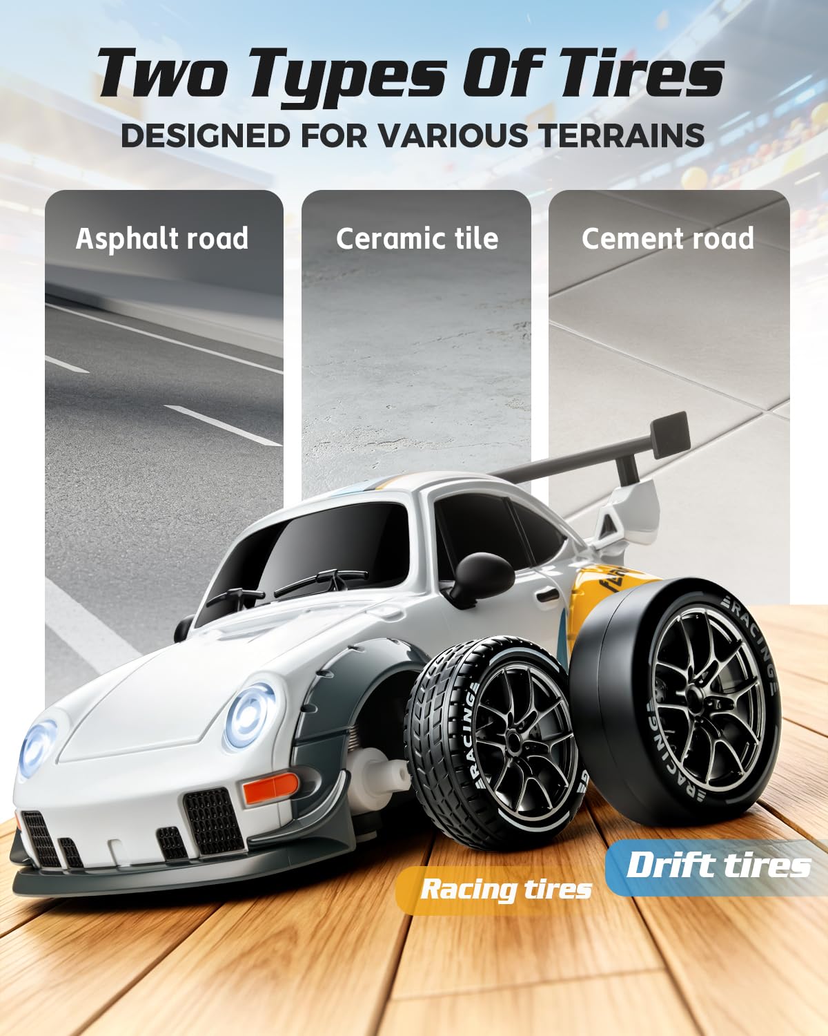 Nowzeth RC Drift Car, White 1/24 Remote Control Drift Car for Adults Kids
