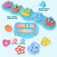 Baby Bath Toys, Mold Free Silcone Shape Sorting & Stacking Bath Toy Set with 20 Textured Floating Pieces, No Hole Design, Silicone Color & Shape