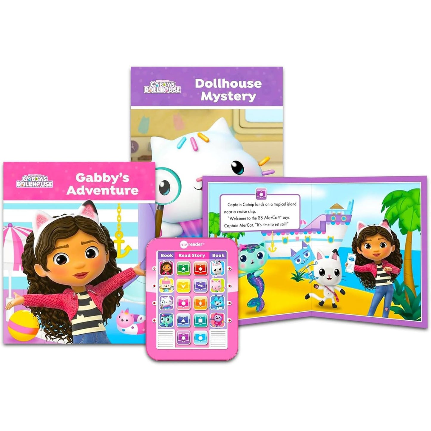 Gabby's Dollhouse Sound Book Library with Electronic Me Reader Bundle
