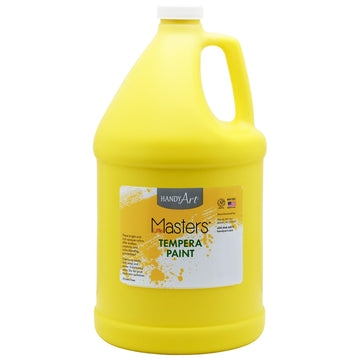 Handy Art Little Masters Tempera Paint, Yellow, Gallon 128 oz Bottle, Bright & Mixable, High Opacity, Washable Colors for Classroom, Students, Kids
