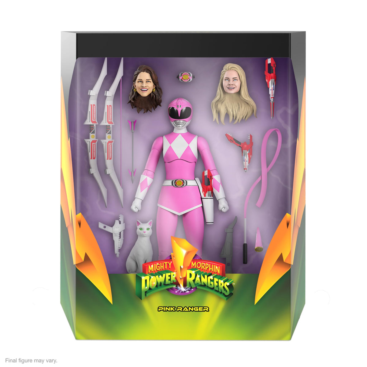 Super7 ULTIMATES! Mighty Morphin Power Rangers Pink Ranger - 7" Power Rangers Action Figure with Accessories Classic TV Show Collectibles