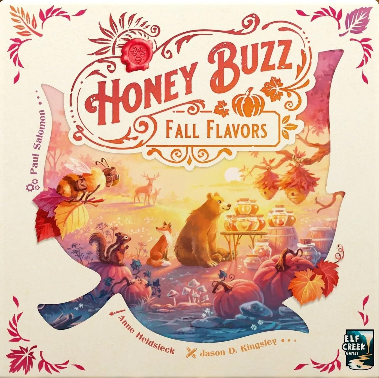 Honey Buzz Fall Flavors Deluxe Edition - Premium Expansion for Honey Buzz Board Game by Elf Creek Games, Autumn-Themed Strategy Game for 1-4 Players