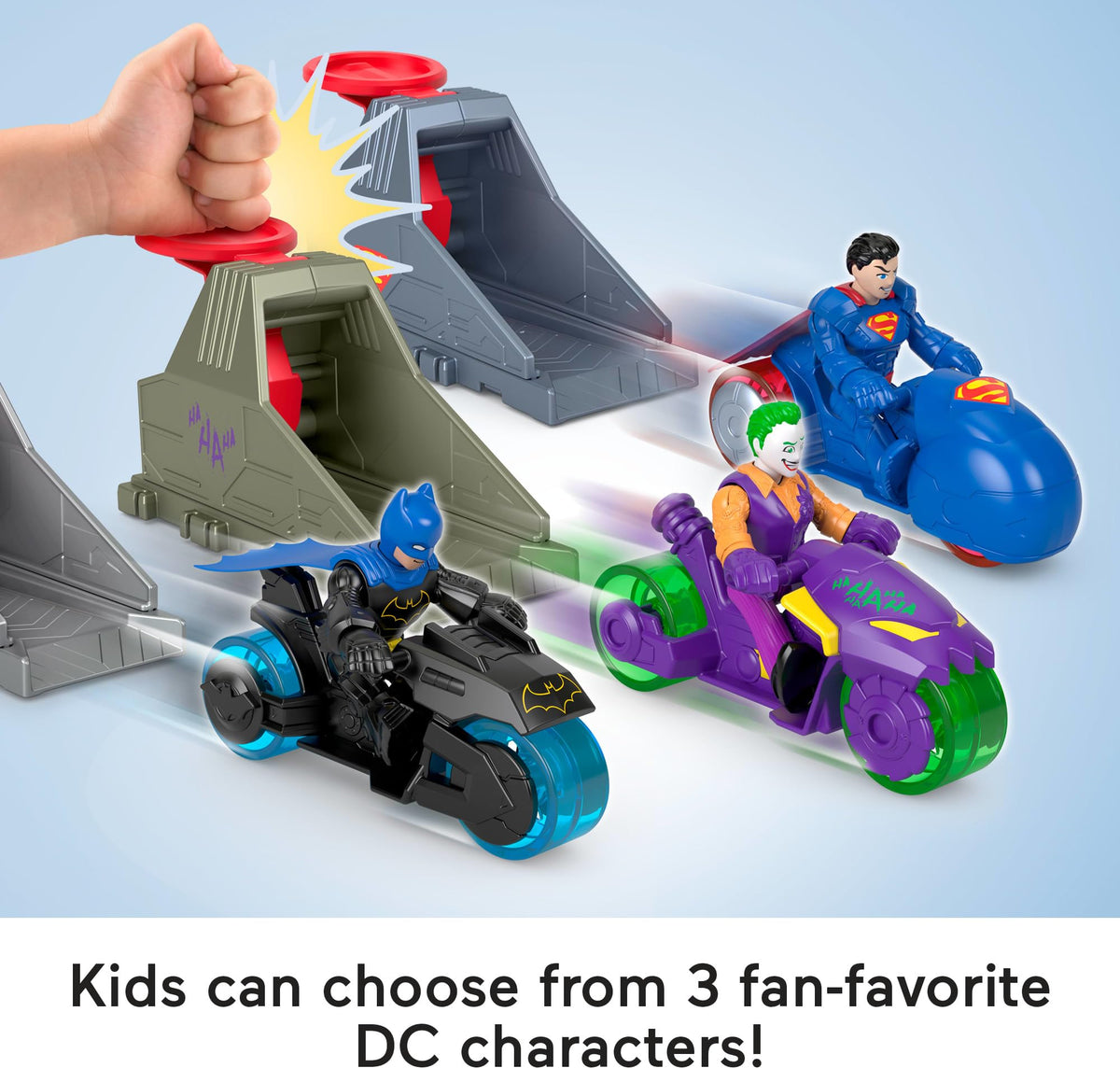 Joker DC Super Friends Imaginext Mattel Joker Launcher Toy - Villain Ready for Trick and Action-Packed Releases for Ages 3 and up.