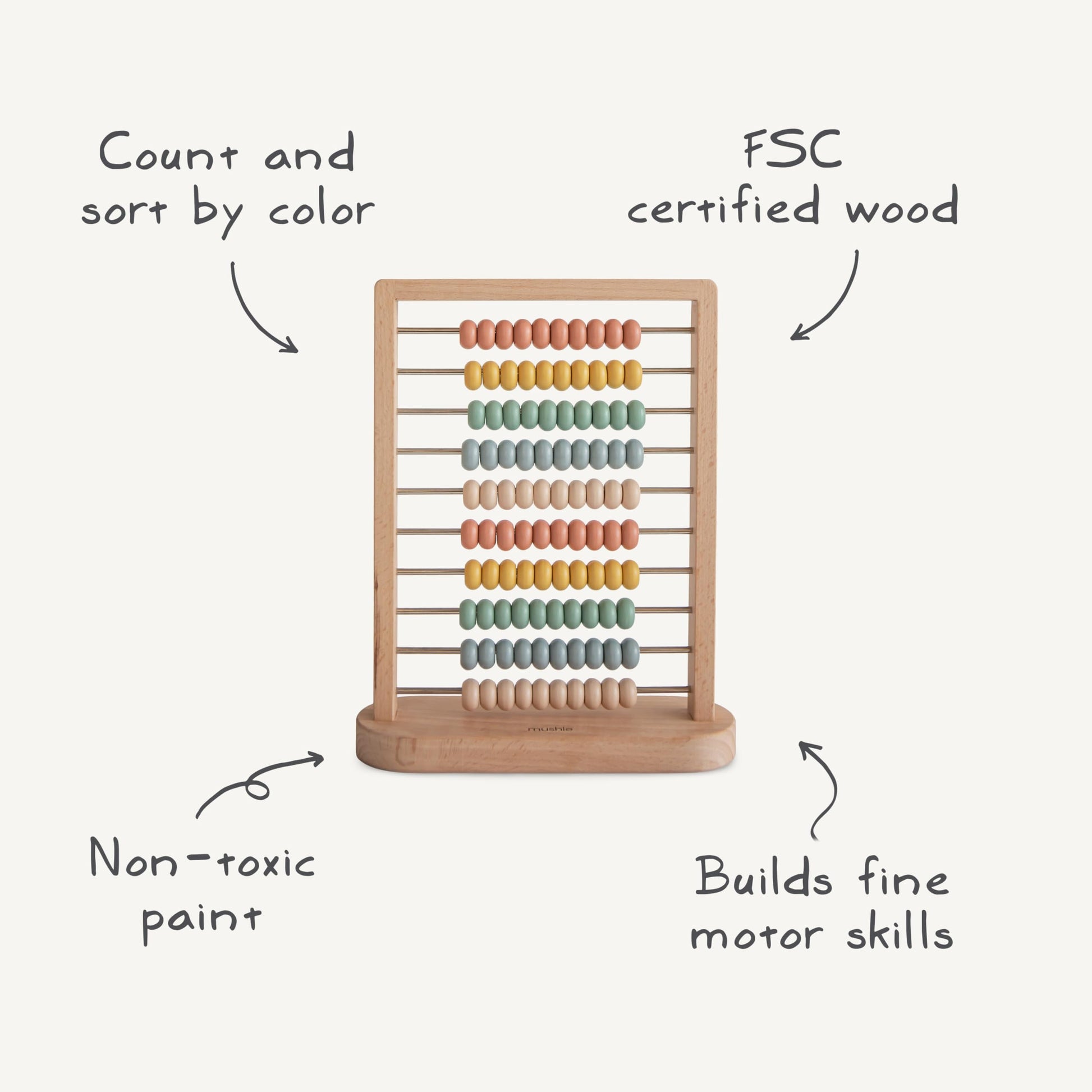 mushie Wooden Abacus | Kids 2 Years+ | Preschool Educational & Toddler Montessori Toy
