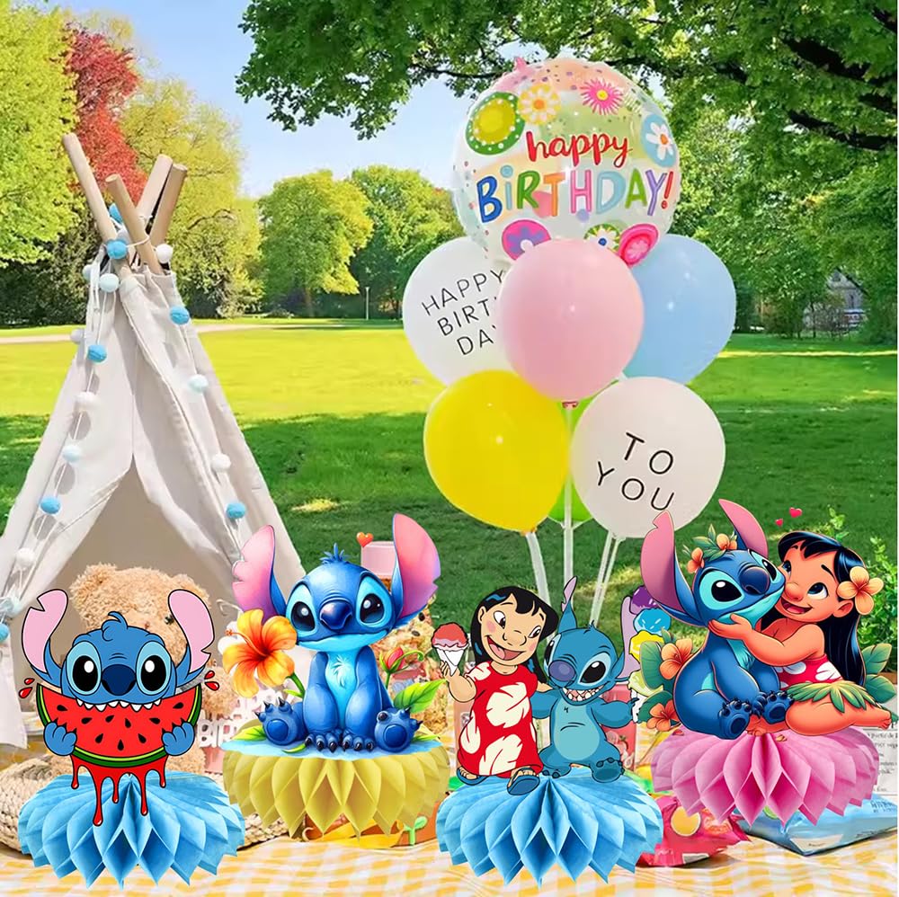8Pcs Stitch Table Centerpiece Double Side Design Birthday Party Supplies for Kids Party Table Decorations