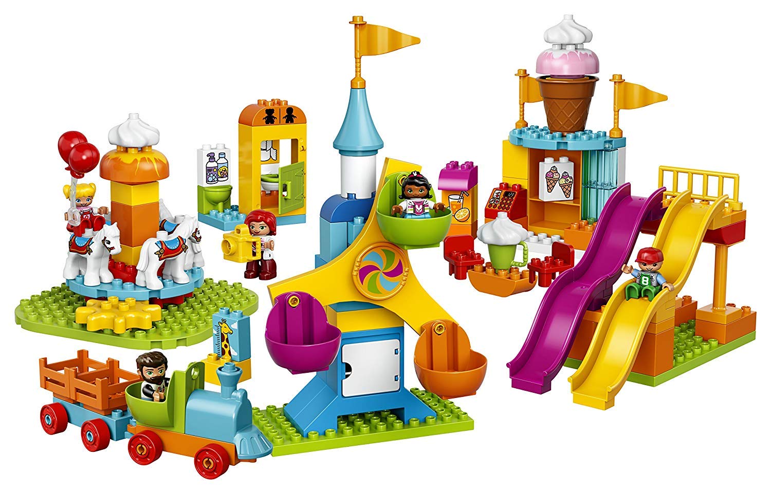 LEGO DUPLO Town Big Fair 10840 Role Play and Learning Building Blocks Set for Toddlers Including a Ferris Wheel, Carousel, and Amusement Park (106