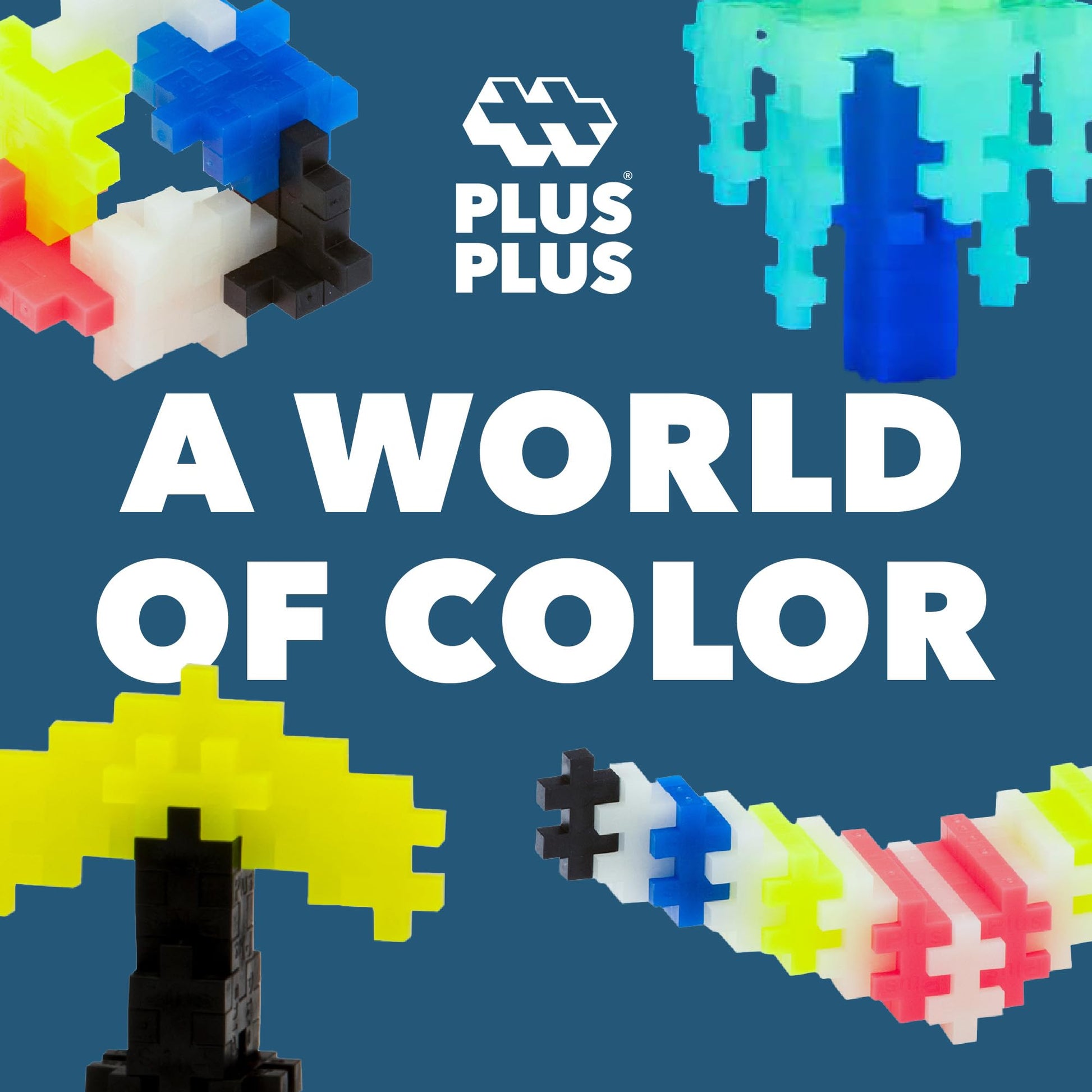 Plus-Plus: Super Tube - Glow-In-The Dark Mix -500 Pieces- Construction Building STEM Toy, Interlocking Mini Puzzle Blocks, Open Play Set, Kids Ages 5+