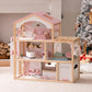 ROBUD Doll House, Wooden Dollhouse with 6 Rooms, 29-pcs Furniture Set, Working Elevator, Garage, Swimming Pool, Ideal Gift for Kids Ages 3+ (Pink)