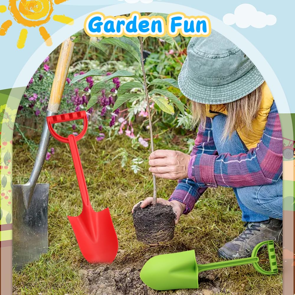 Umnodobn Heavy Duty 16" Large Beach Sand Toy Shovels for Kids Adults, Jumbo Scooping Spade Toys Kit for Outdoor Gardening Digging Sandbox Garden Tool