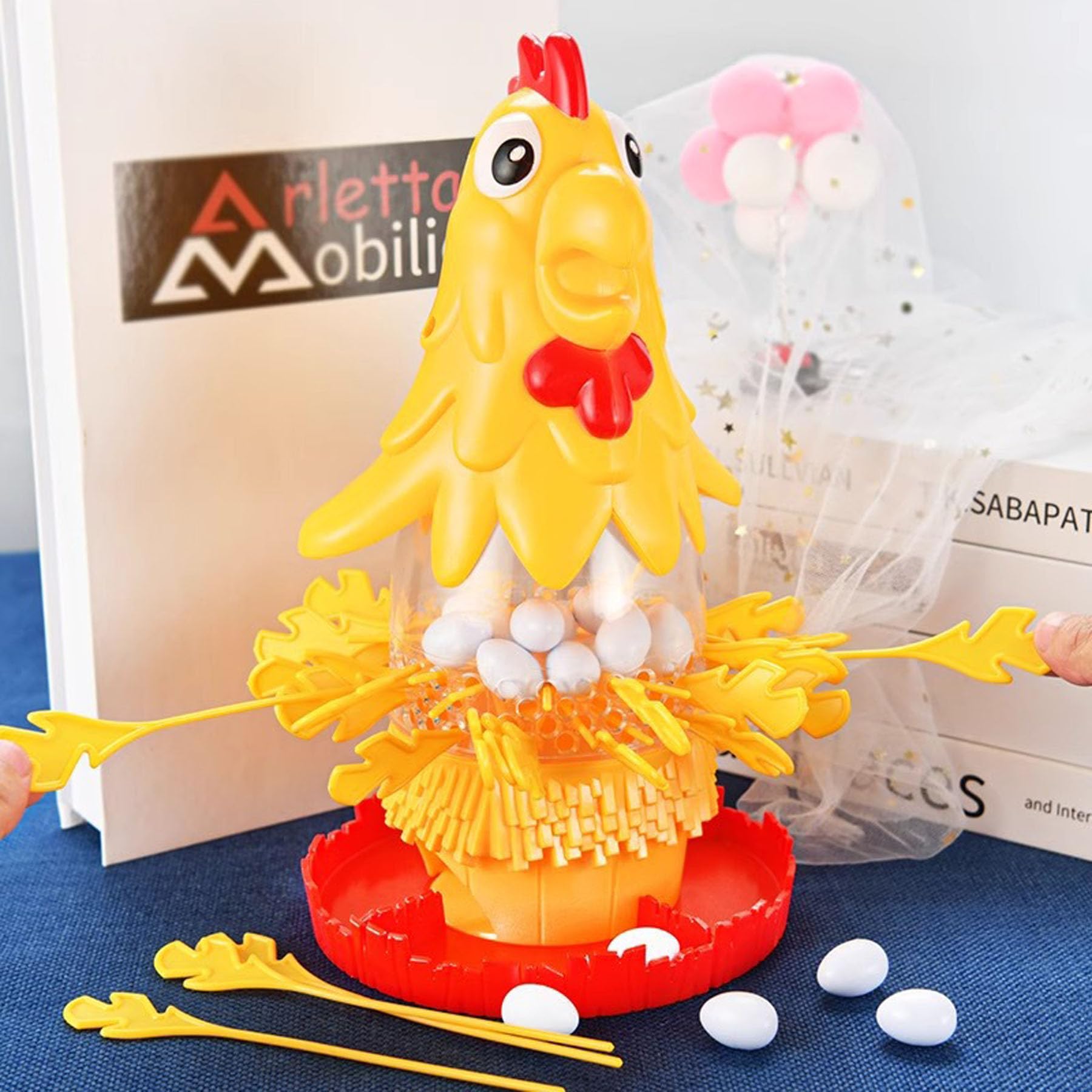 RHSEDD Hen Laying and Plucking Tabletop Game Parent-Child Interactive Children's Game for 2-4 Players Exercises Hand-Eye Coordination