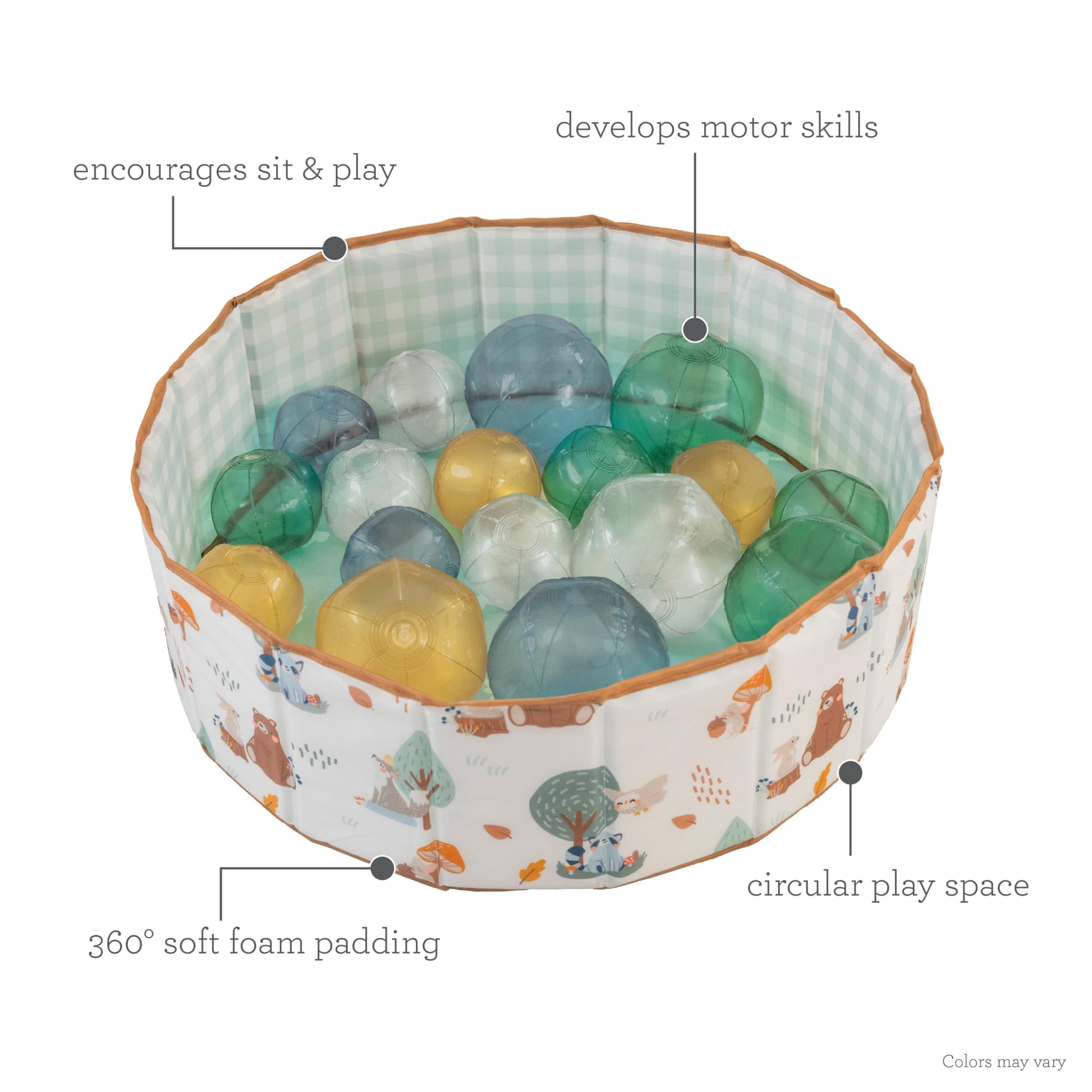 Infantino Big Fun Baby Ball Pit with 18 Balls, Foldable Play Mat