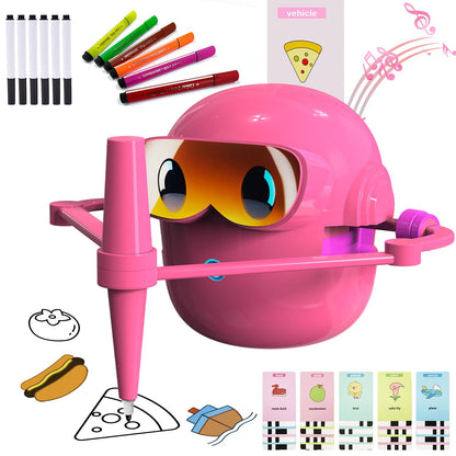 Custer's Night Drawing Robot for Kids - Montessori Painting Toys for 3 4 5 6 7 8 Year Old, Voice Interactive Educational Drawing Machine with 100