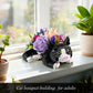 Tuxedo Cat Rose Bouquet Succulent Planter Building Blocks,Compatible with Lego Tuxedo Cat Flowers Pot,Creative Plants and Animals Decoration Rose