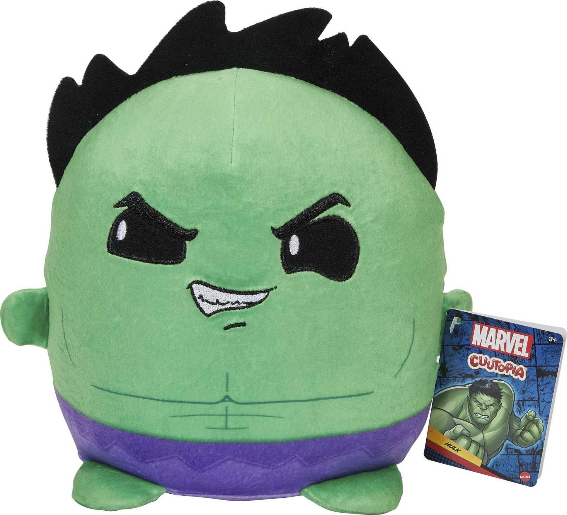 Marvel Cuutopia 10-inch Hulk Plush Character, Super Hero Soft Rounded Pillow Doll, Collectible Gift for Kids & Fans Ages 3 Years Old & Up