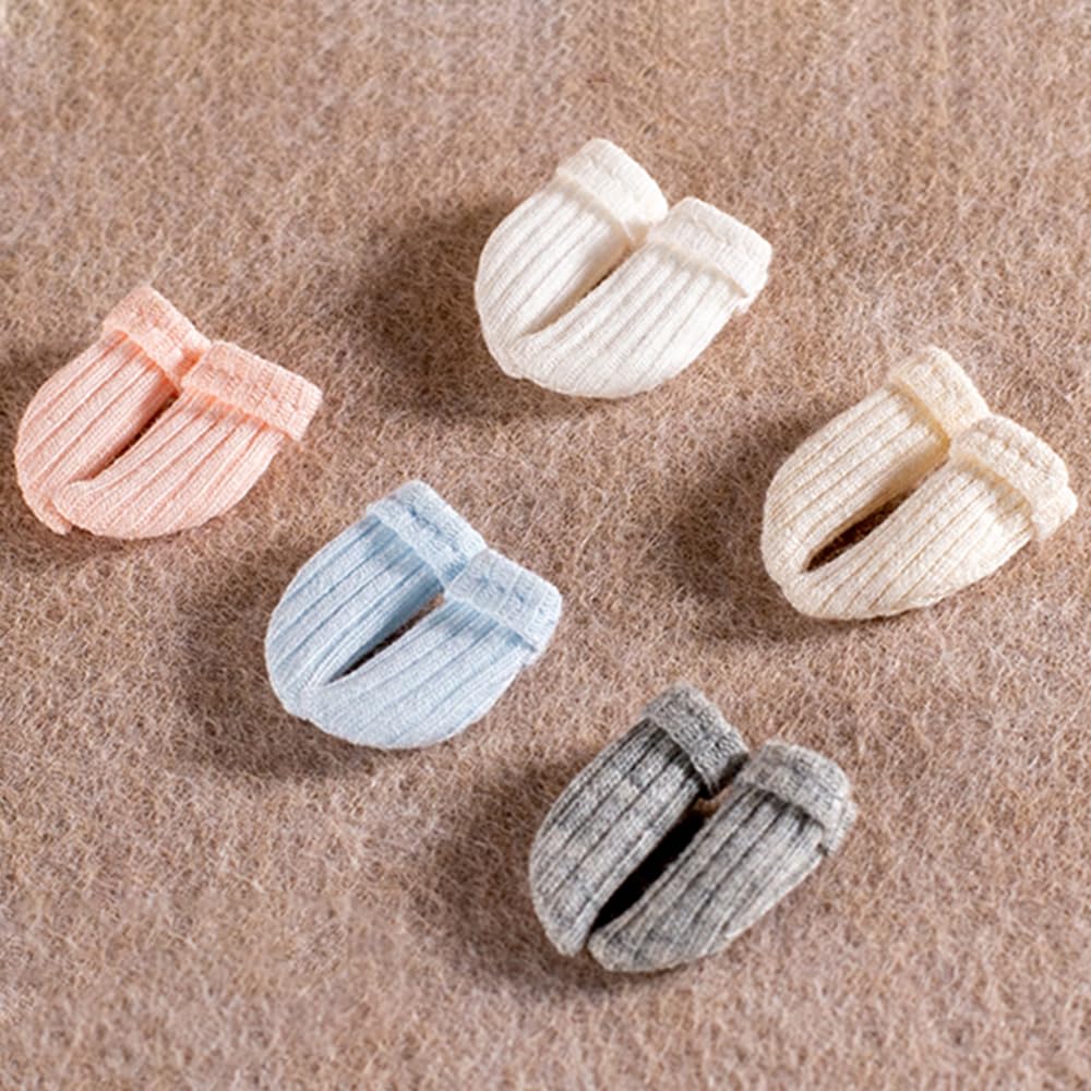 niannyyhouse 1/12 BJD OB11 Doll Clothes Curled Socks 3 Pairs Doll Dressup (A2)
