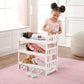 Badger Basket 1-2-3 Convertible Doll Bunk Bed with Bedding and Storage Baskets - Elegant White and Rose Design for 18 to 20-Inch Dolls