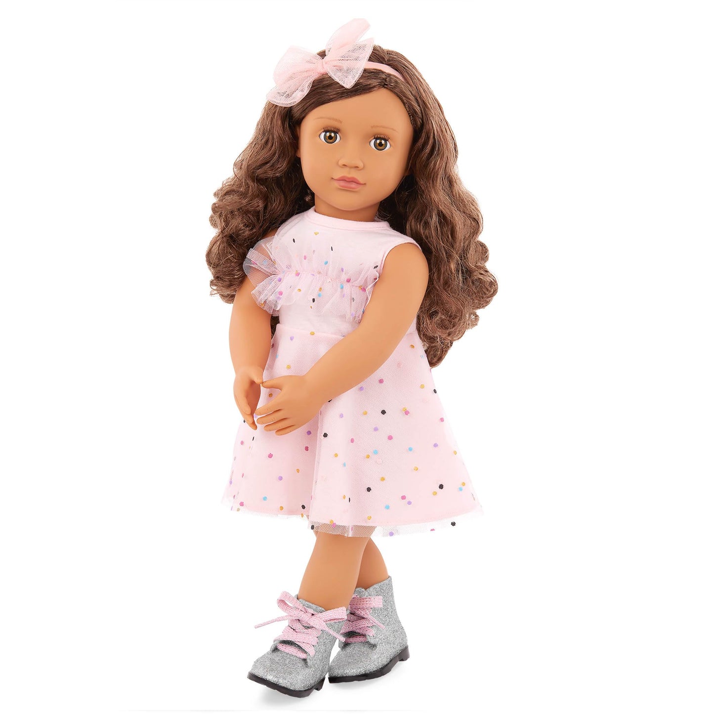 Our Generation - 18-inch Doll Clothes - Confetti-Print Party Dress - Headband & Boots Accessories - Pretend Play - Toys for Kids Ages 3 Years & Older