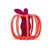 RaZbaby RaZ-Apple Silicone Teether & Rattle Toy - Soft, Flexible & Easy to Hold, Soothing Sounds for Entertainment, Textured for Teething Relief