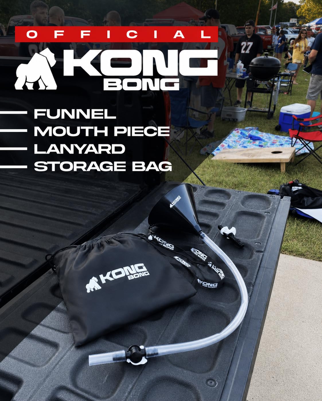 Kong Double Funnel | Dual Tube Drinking Funnel for Party Games, Tailgates, Festivals & Celebrations