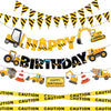 Construction Party Supplies Dump Truck Party Decorations Set with caution tape, construction pennant flags, Happy Birthday Banner, Vehicle Banner