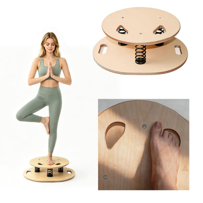 Wooden Balance Board - 400 lbs Capacity 360° Dynamic Spring Rebound Wobble Board Exercise Equipment Balance Trainer for Adults Kids Core Strengthening