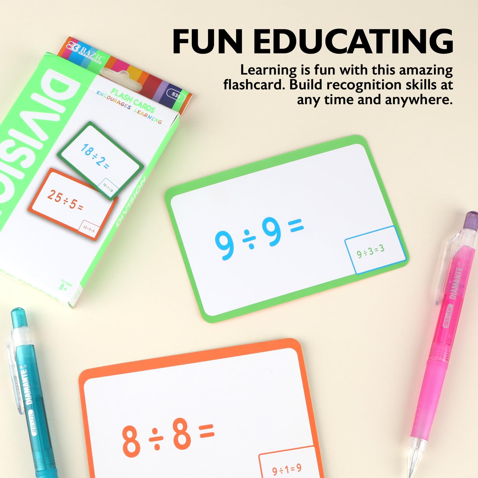 BAZIC Division Flash Cards (36/Pack)