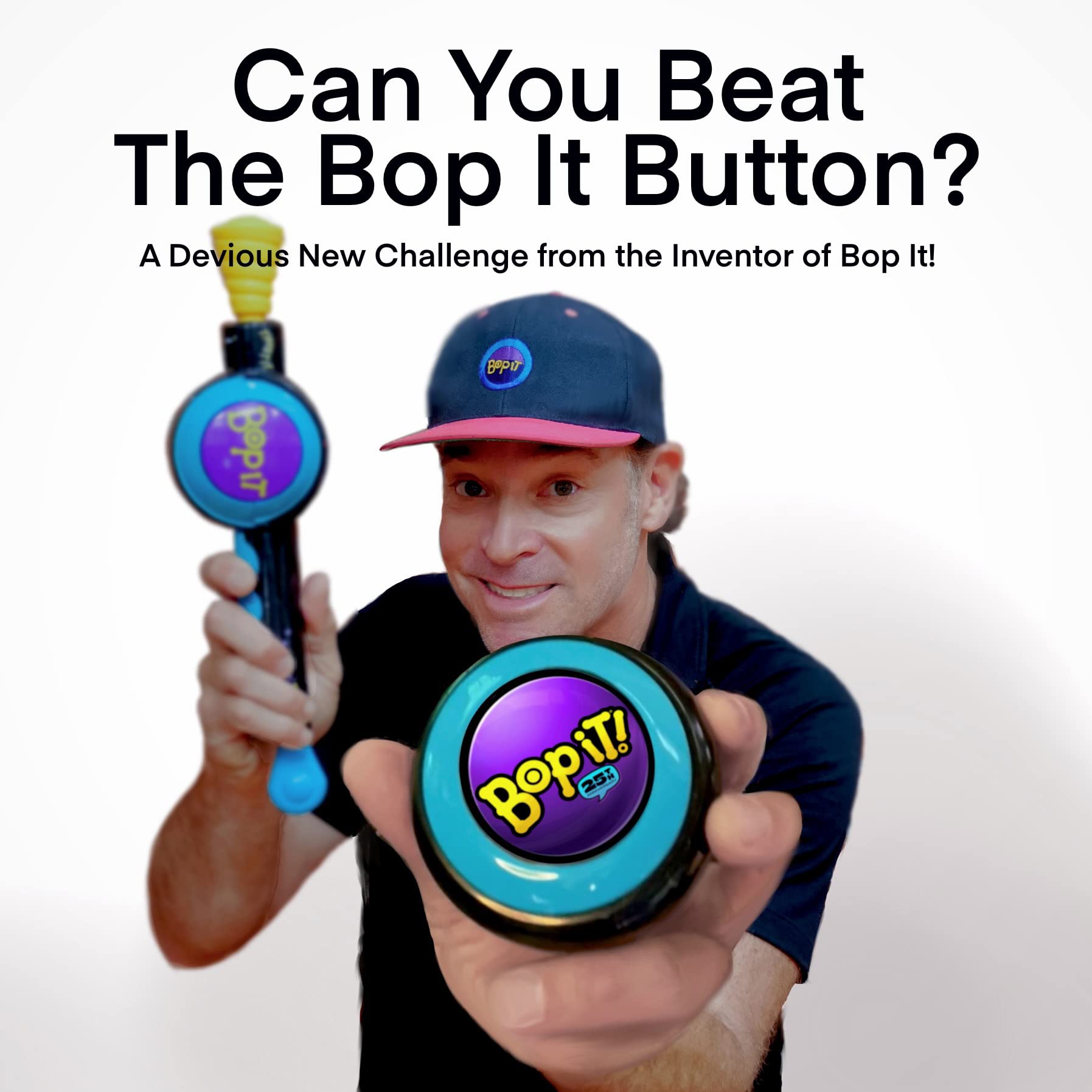 GETMOVIN SPORTS - BOP IT - Special 25th Anniversary Inventor Edition, Gift Ready Mailer Box, Retro Throw Back Colors, Perfect Family Game, for Adults