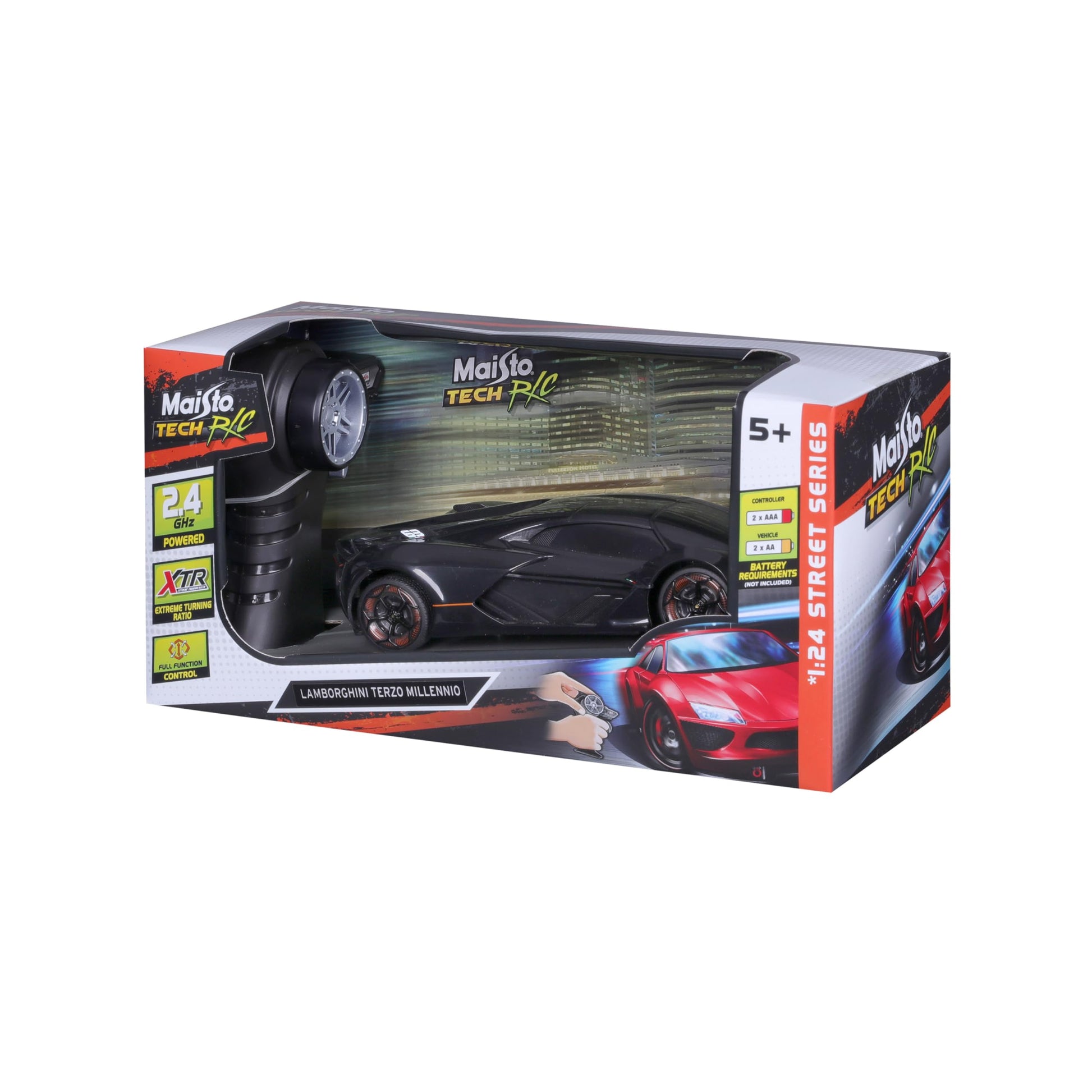 Maisto Tech R/C 1:24 Scale 2.4 GHz Lamborghini Terzo Millenio, Gloss Black