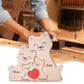 YOOURNEONS Personalized Wood Puzzle with 2-5 Family Name