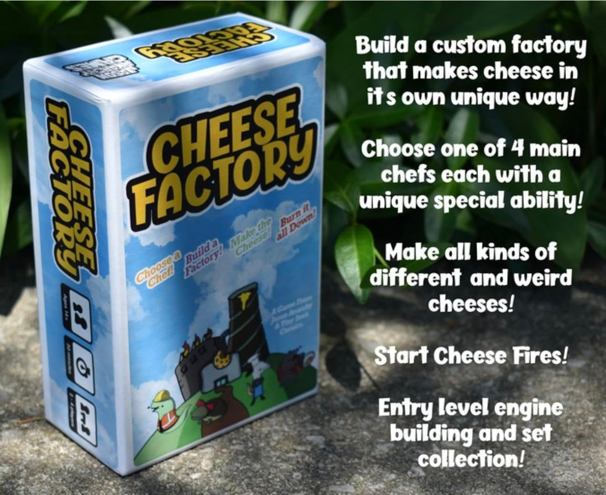 Jason Anarchy Games Cheese Factory Card Game | Tiny Snek Comics | 2 to 4 Players | Entry Level Engine Building Game | Silly, Casual Card Game
