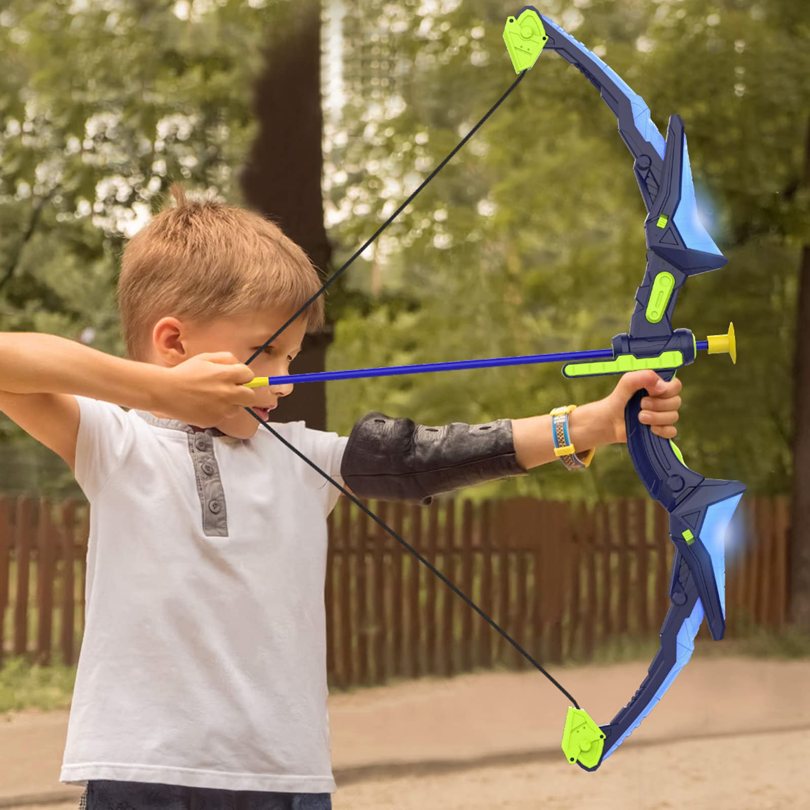 2 Pack Bow and Arrow Set for Kids, Light Up Archery Set with 14 Suction Cup Arrows, Archery Targets Outdoor Games for Kids Ages 4-8 8-12, Birthday