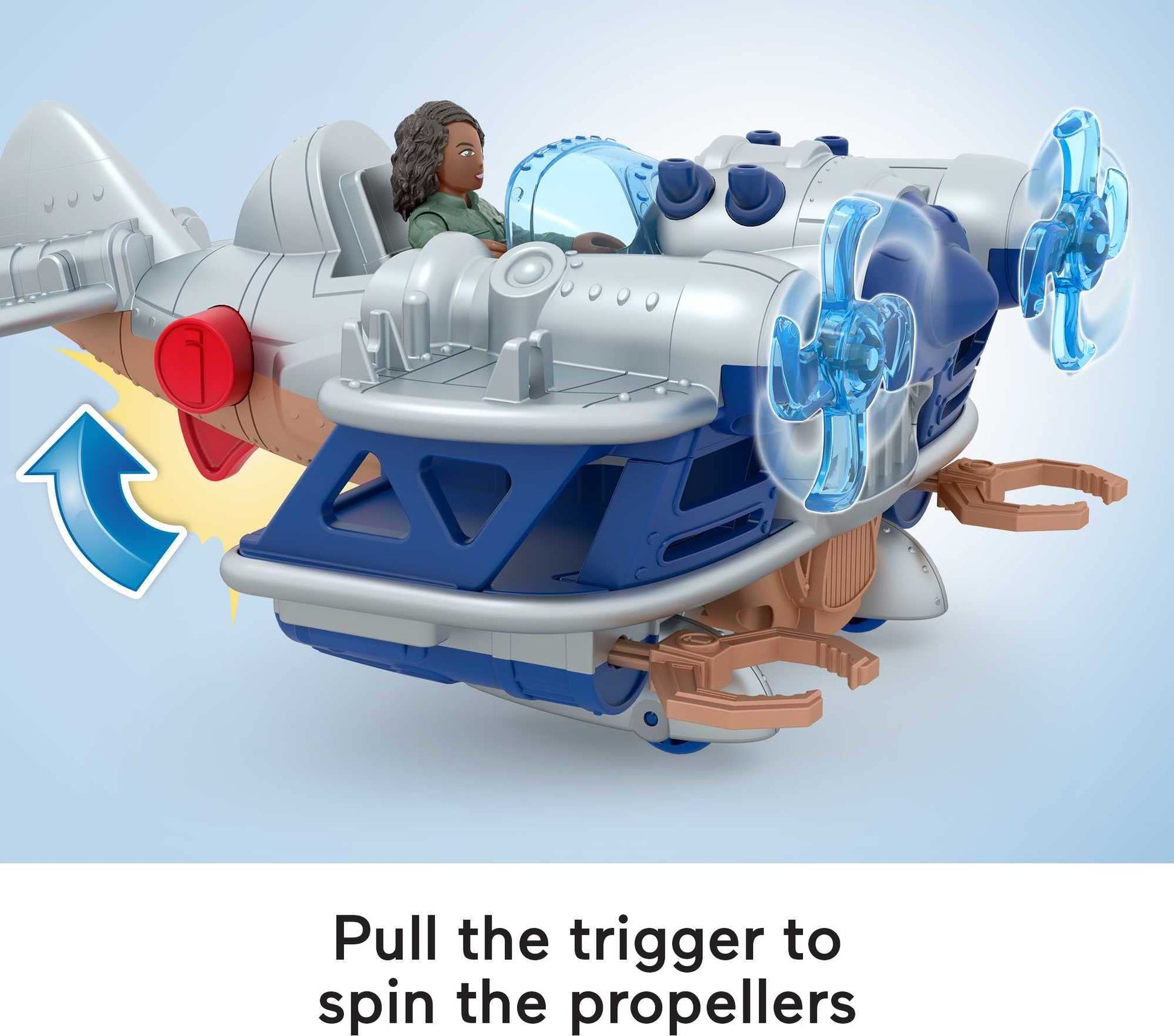 Fisher-Price Imaginext Jurassic World Dominion Kayla Watts Figure & Toy Plane, Air Tracker with Projectiles for Preschool Kids Ages 3+ Years