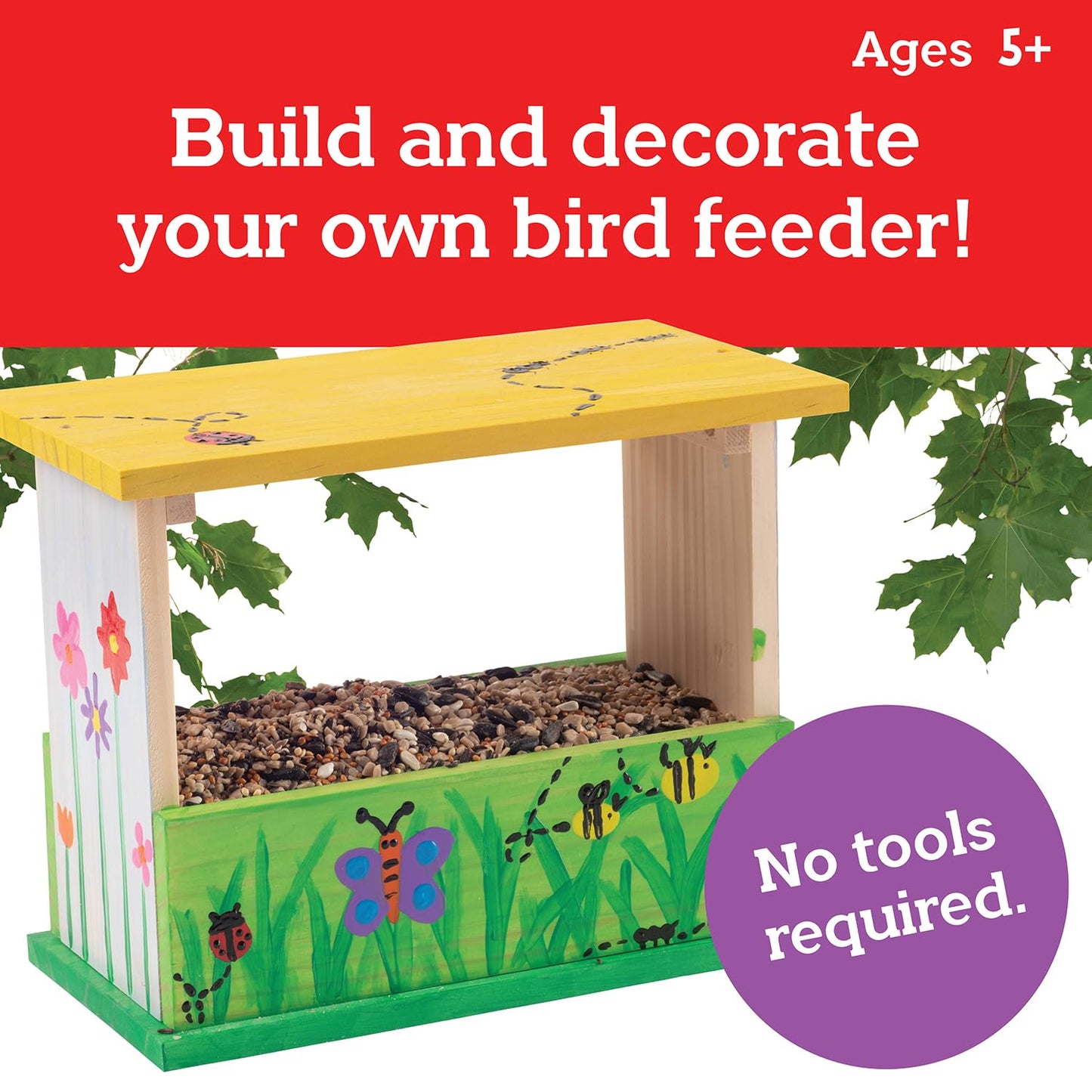 MindWare Make Your Own Bird Feeder Kits for Kids - Build Your Own - Includes 13 Paint Colors and 3 Brushes