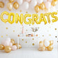 16 Inch Gold 'CONGRATS' Balloon Banner - Congratulations Foil Mylar Letter Balloons Decorations for Graduation, Proms, Engagements, Weddings Party