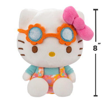 Hello Kitty and Friends 8" Plush w/Flower Overalls & Sunglasses - Limited Edition Officially Licensed Sanrio - Soft Doll Stuffed Toy Figure - Gift