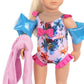 Our Generation BD30462Z Floral Print Bathing Suit Outfit