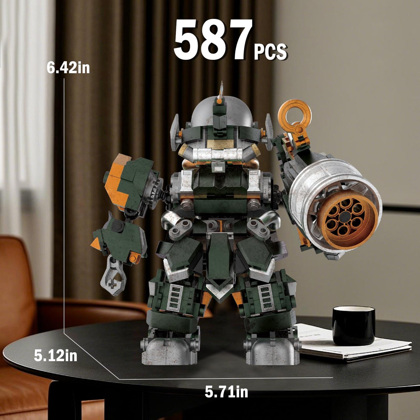 HIGH GODO Mech Robot Building Set, Destroy Warrior City Soldier Mech Model Building Kit with Weapons, Creative Cool Robots Toys Gift for Teens Adults