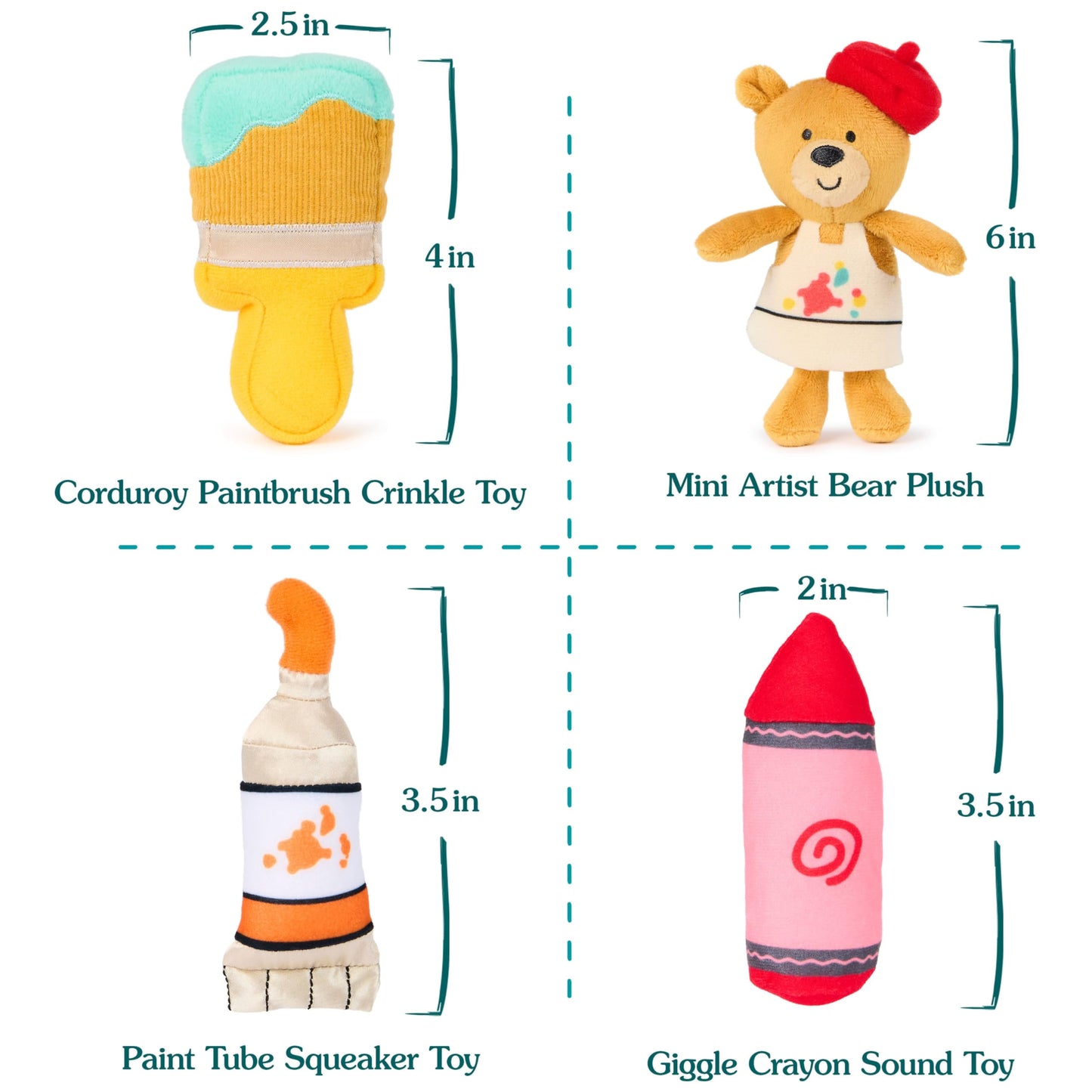 GUND Baby My Little Artist 5-Piece Sensory Plush Toy Playset for Babies