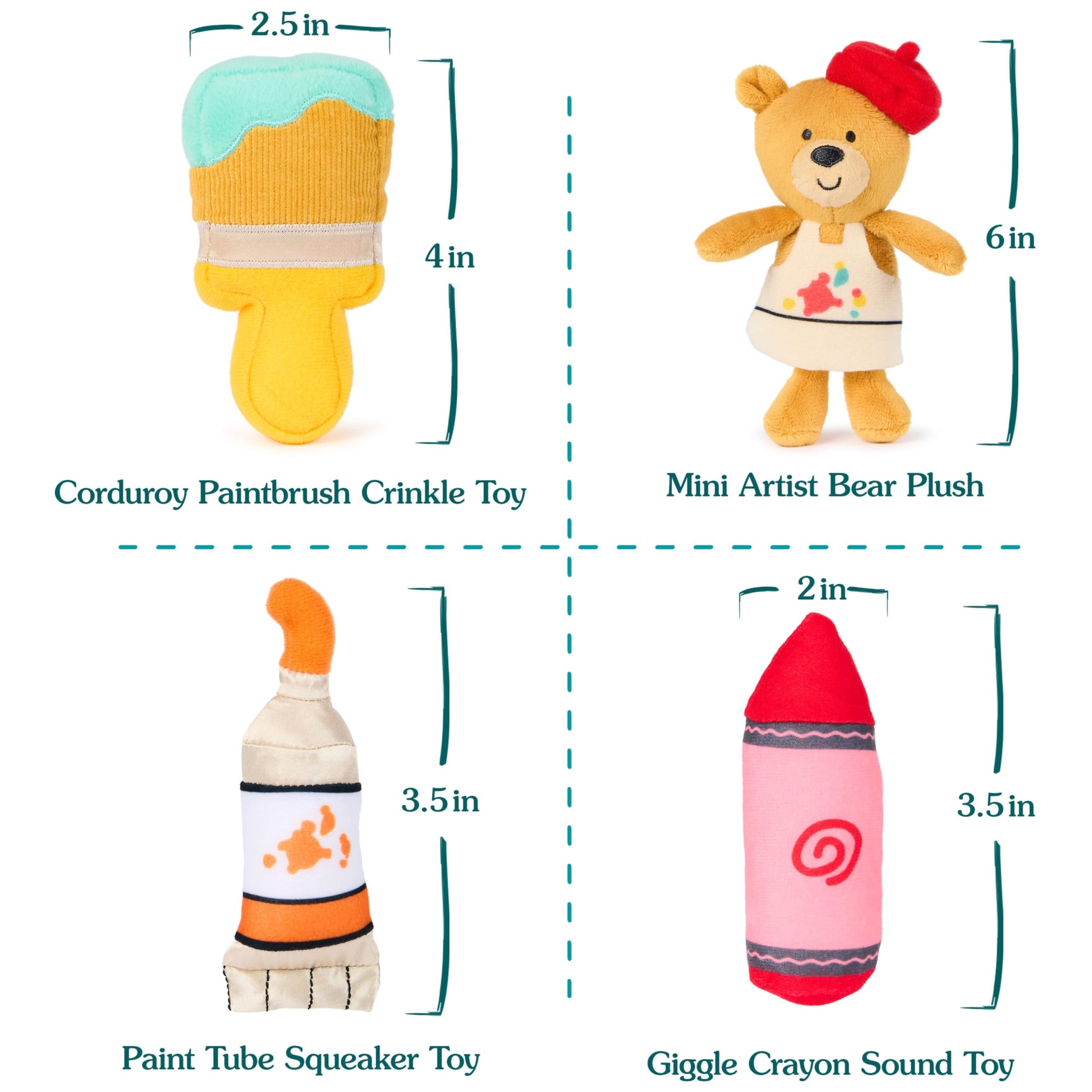 GUND Baby My Little Artist 5-Piece Sensory Plush Toy Playset for Babies
