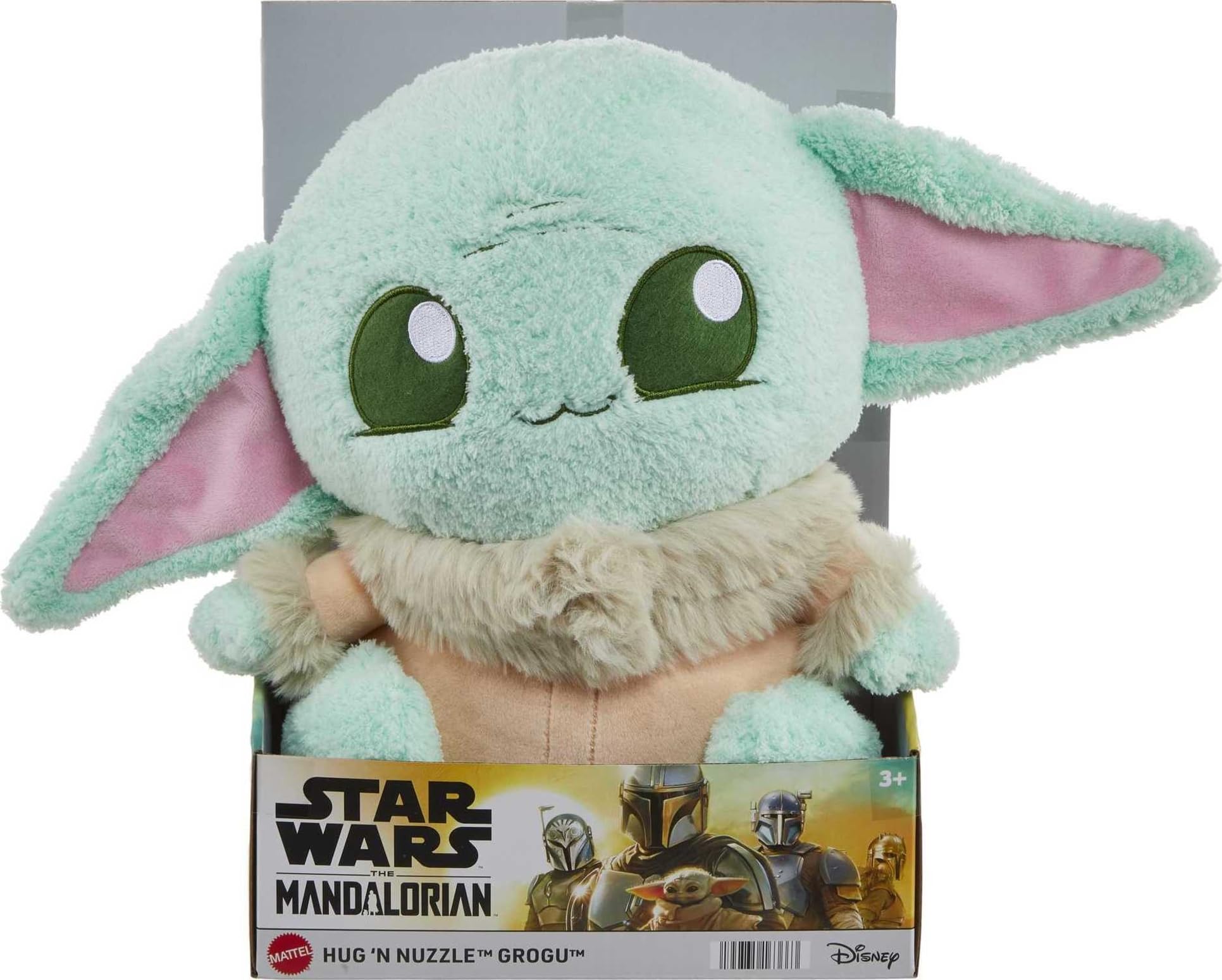 Mattel Star Wars Hug ‘n Nuzzle Grogu Plush Figure with Sound, 10-inch Soft Collectible Toy, Press Hand to Activate