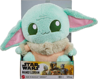 Mattel Star Wars Hug ‘n Nuzzle Grogu Plush Figure with Sound, 10-inch Soft Collectible Toy, Press Hand to Activate