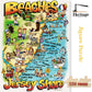 Heritage Puzzle Beaches of the Jersey Shore Map 550 Pieces