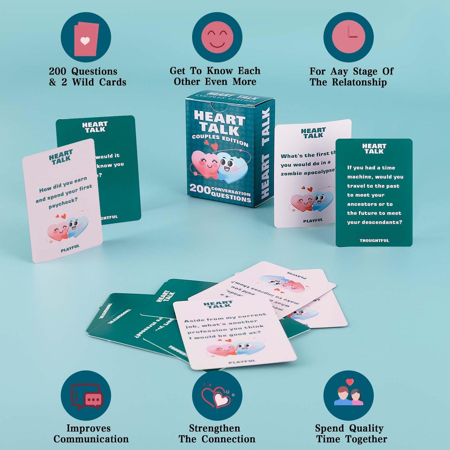 Conversation Cards for Couple Card | Tonights Conversation Card Game | Game for Date Nights & Travel Adventures Great Valentine's Gift for Couples