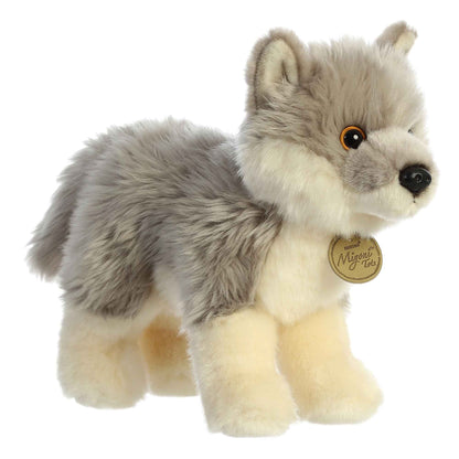 Aurora® Adorable Miyoni® Tots Wolf Pup Stuffed Animal - Lifelike Details Make a Cherished Companion - Perfect for Decorating Bedrooms or Classrooms