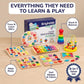 BrightM? Montessori Toys for 3 Year Olds, 8-in-1 Wooden Travel Activity Set - Alphabet, Number & Shape Puzzles, Xylophone, Bead Maze - Compact Busy